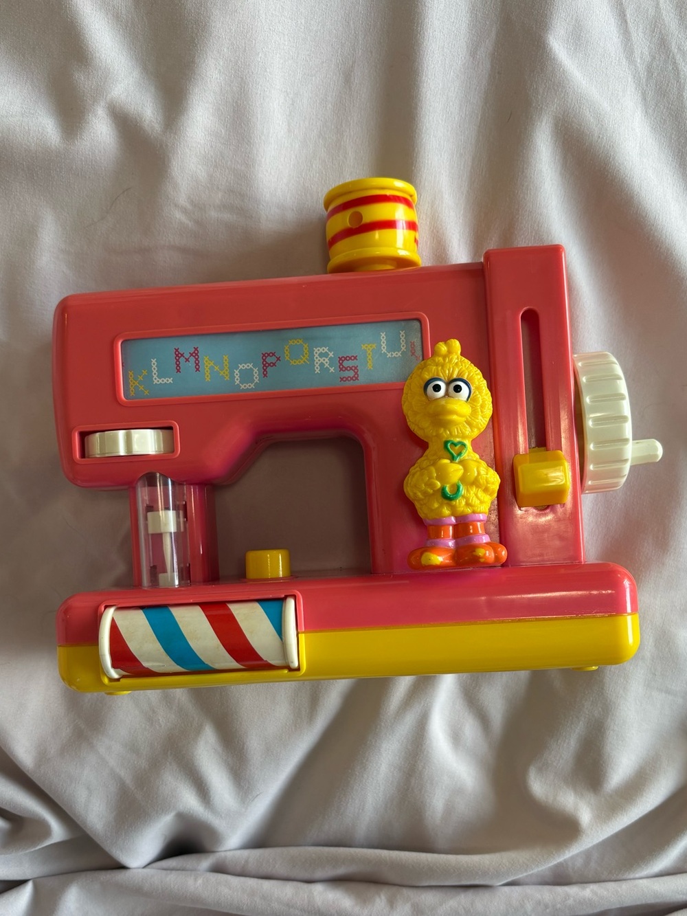 Vintage Sesame Street Big Bird toy sewing machine